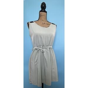 Mint sleeveless dress with black embroidery (Comes with belt and bag!!)